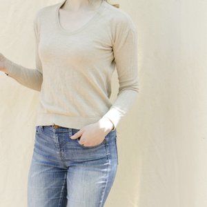 Everlane Cashmere Cotton Blend Scoop Neck Sweater